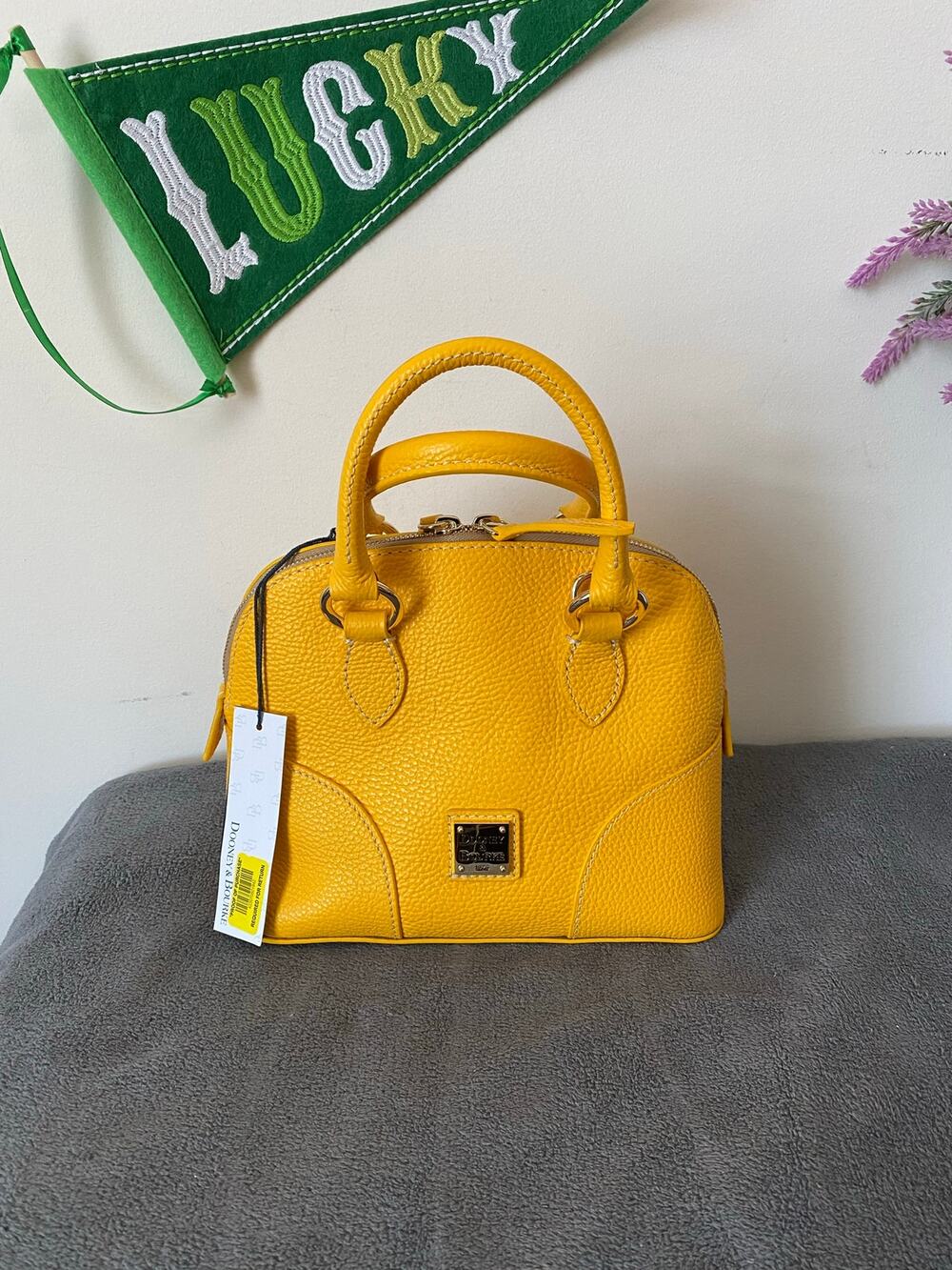 NWT Dooney and Bourke Lucca leather small satchel in dandelion